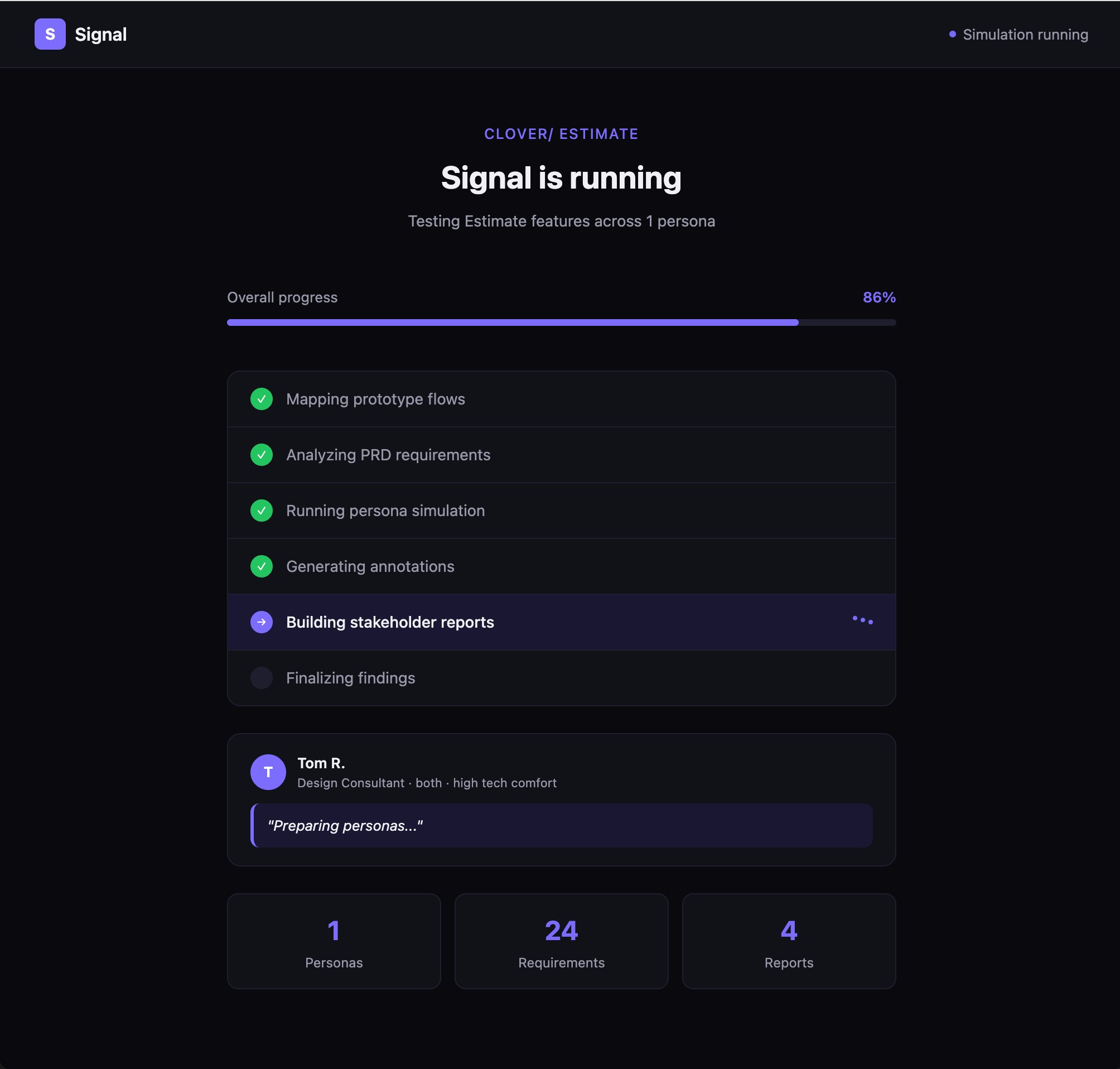 Simulation Running